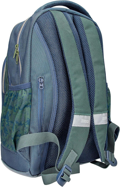 Depesche 13978 Adventure World School Backpack in Dark Blue and Green with Dark Snakes Motif, School Bag with Adjustable Straps