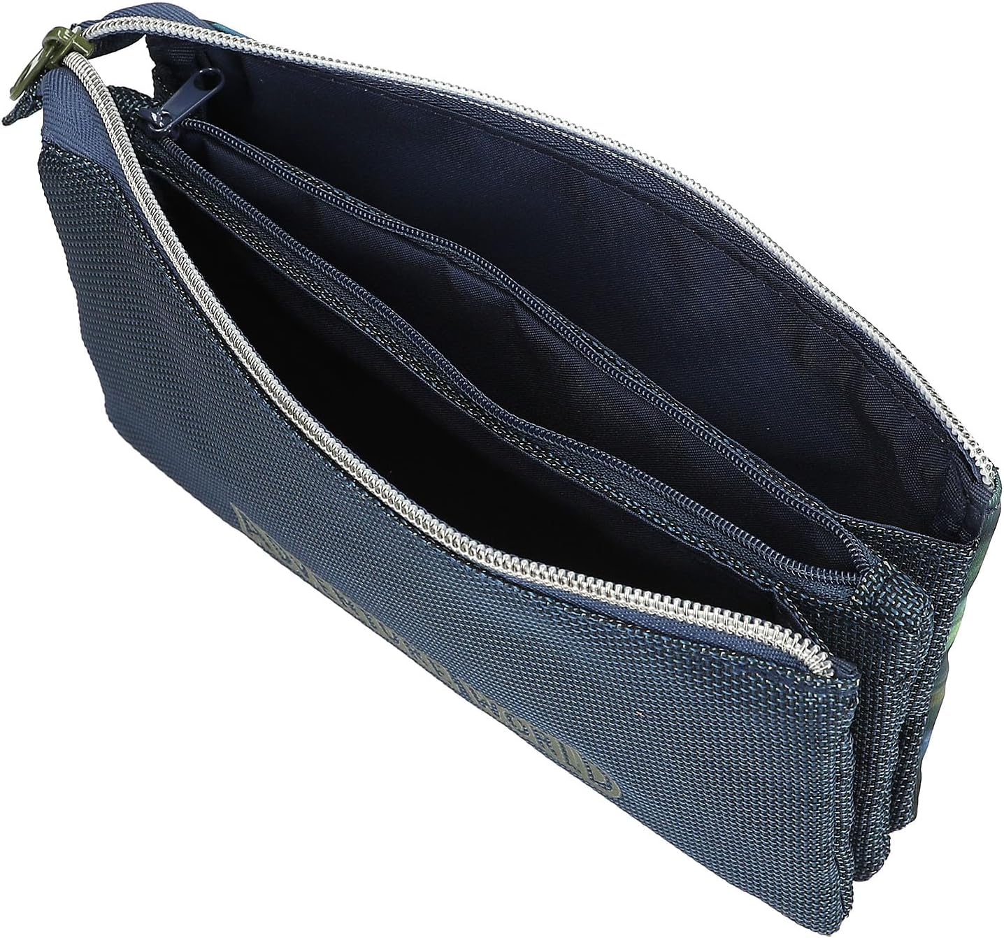 Depesche Adventure World 13979 Fan Pencil Case in Dark Blue and with Snakes Motif, Pencil Case with 3 Compartments and Zip