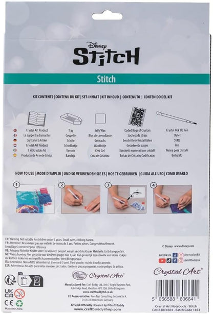 CRYSTAL ART Disney Stitch Notizbuch, 26 x 18 cm