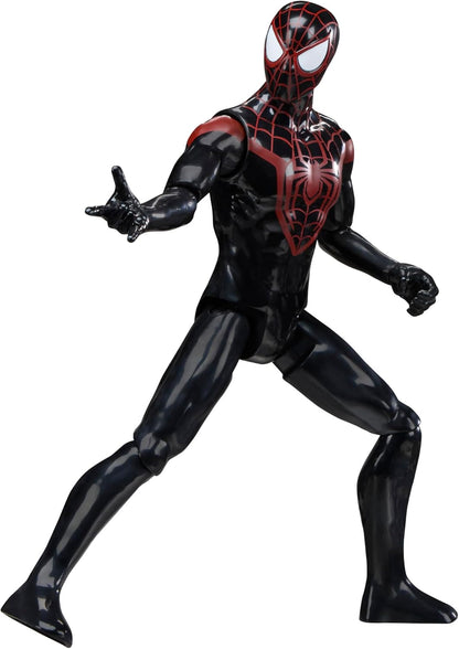 Marvel Spider-Man Titan Series Miles Morales Action Figure, 30-cm-scale (12 Inch) Super Hero Toys for Children Ages 4+, Black