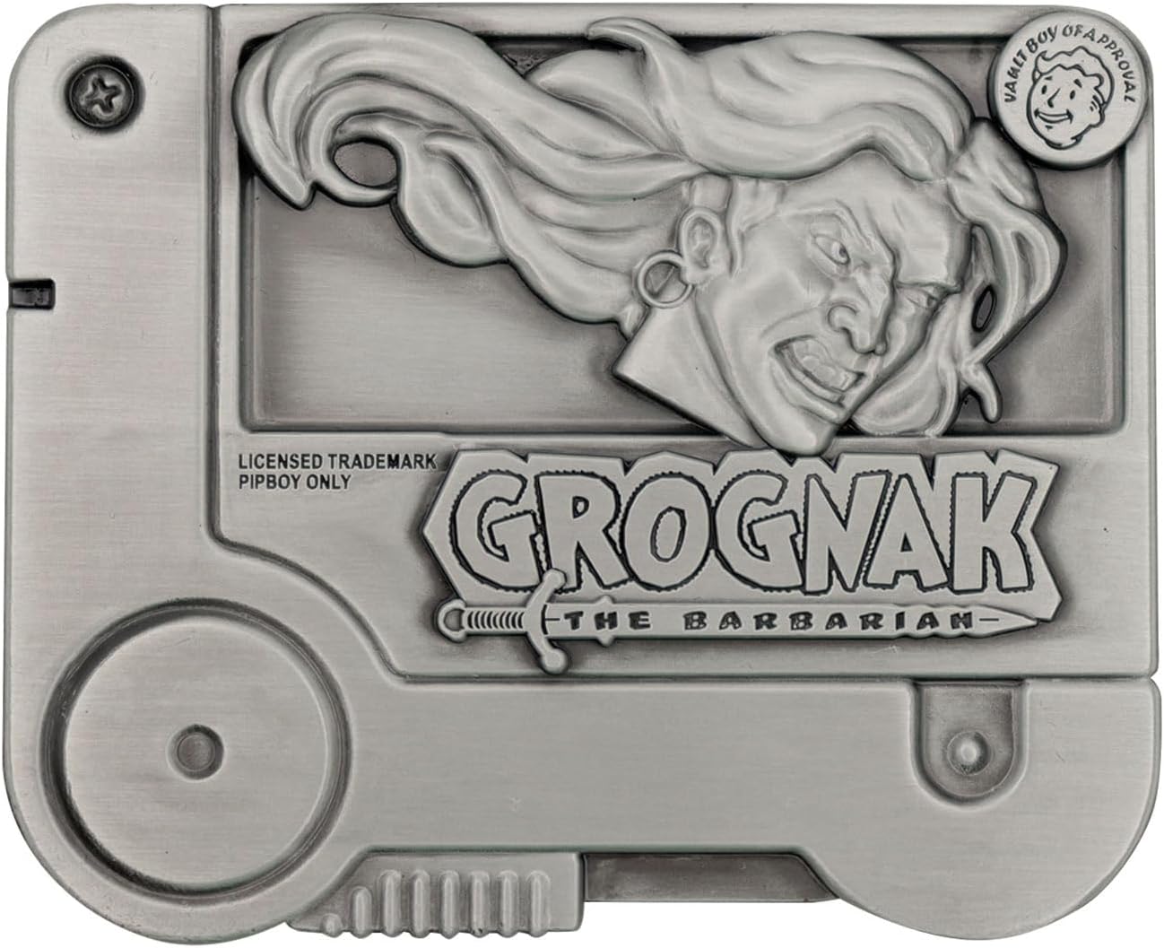FaNaTtik Fallout Grognak the Barbarian Holotape Metal Replica - Edizione Limitata Numerata da Collezione con Supporto