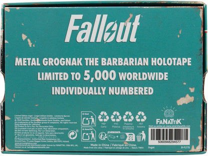 FaNaTtik Fallout Grognak the Barbarian Holotape Metal Replica - Edizione Limitata Numerata da Collezione con Supporto