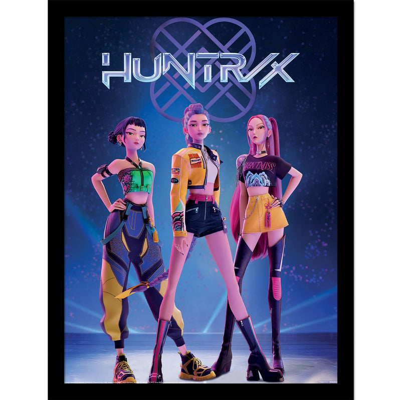 Pyramid International K-Pop Demon Hunters (Huntrix) 30cm x 40cm Framed Collector Print – Anime Inspired K-Pop Wall Art Poster for Home or Office