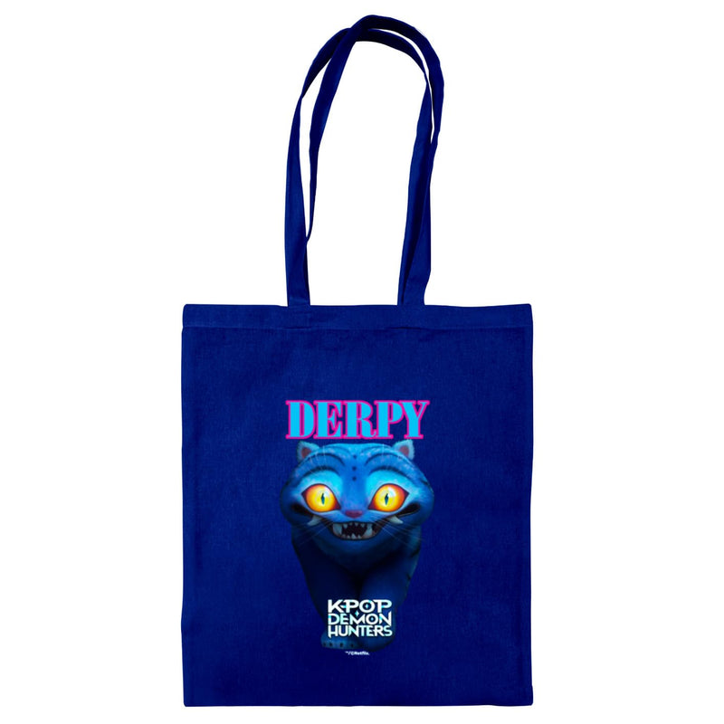 Pyramid International K-POP DEMON HUNTERS (DERPY) BLU NAVY TOTE BAG - Borsa tote ecologica riutilizzabile per shopping, lavoro o uso quotidiano