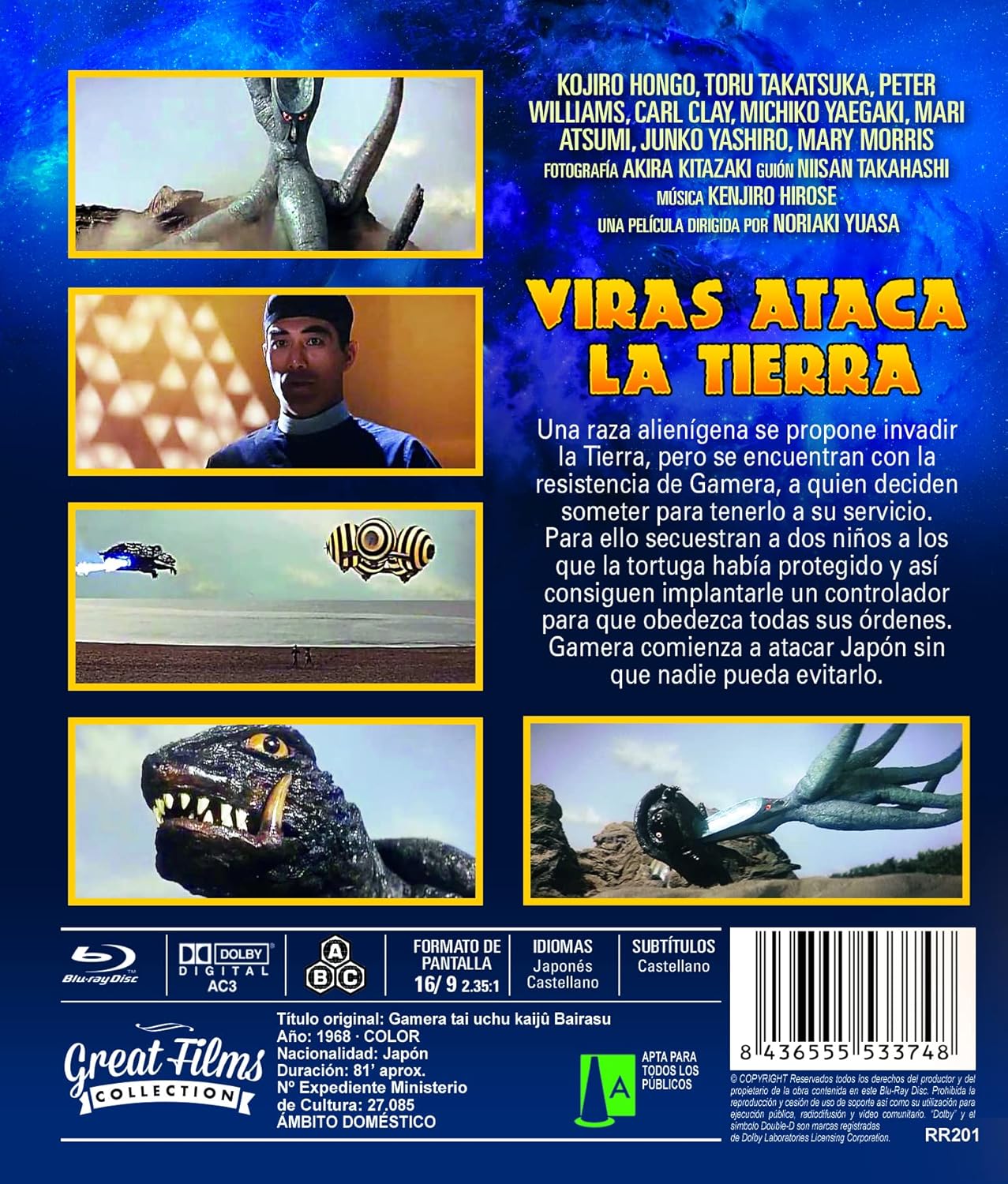 Viras ataca la Tierra (Gamera tai uchu kaijû Bairasu) (Bd-R