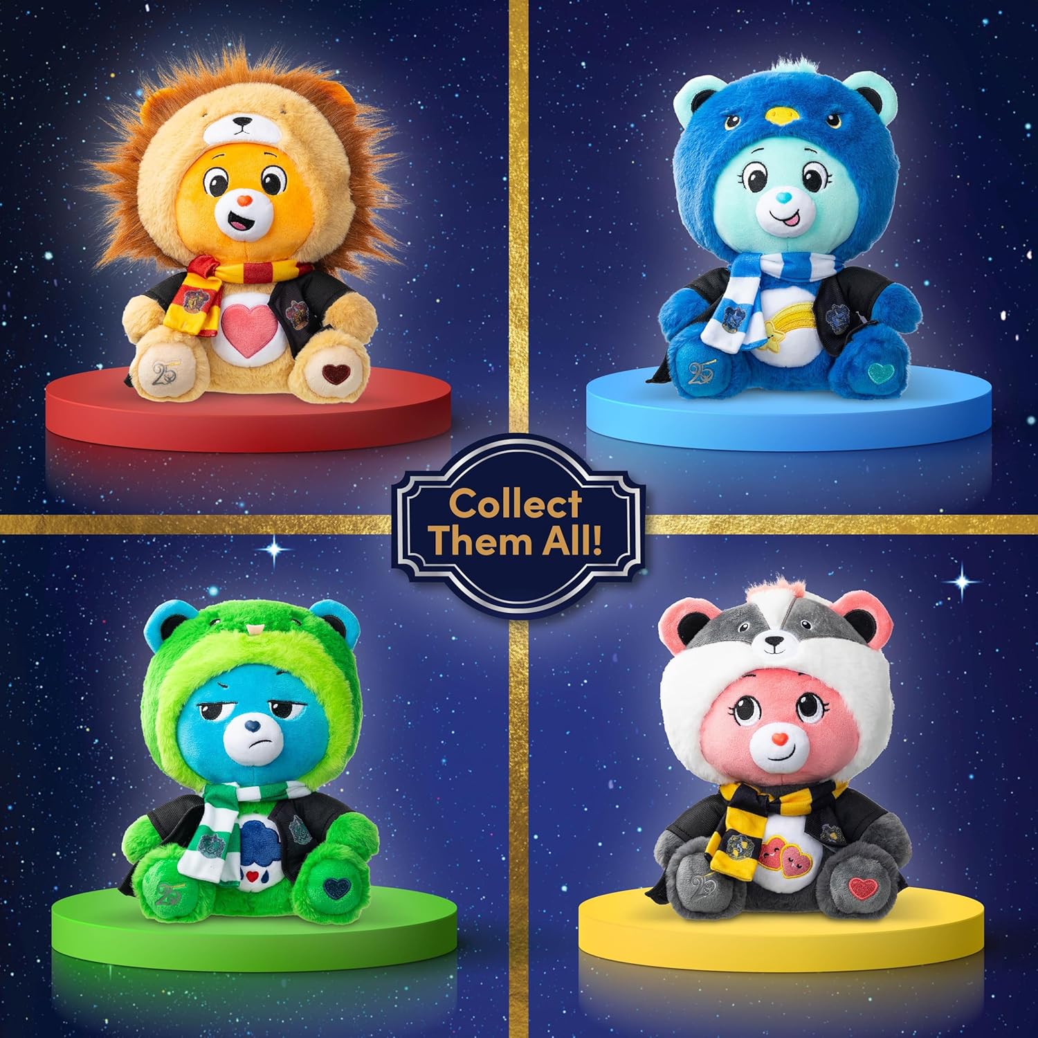 Care Bears x Harry Potter Slytherin Grumpy Bear 30cm Hoodie Plush – Premium Hogwarts House Collectible, Ages 4+
