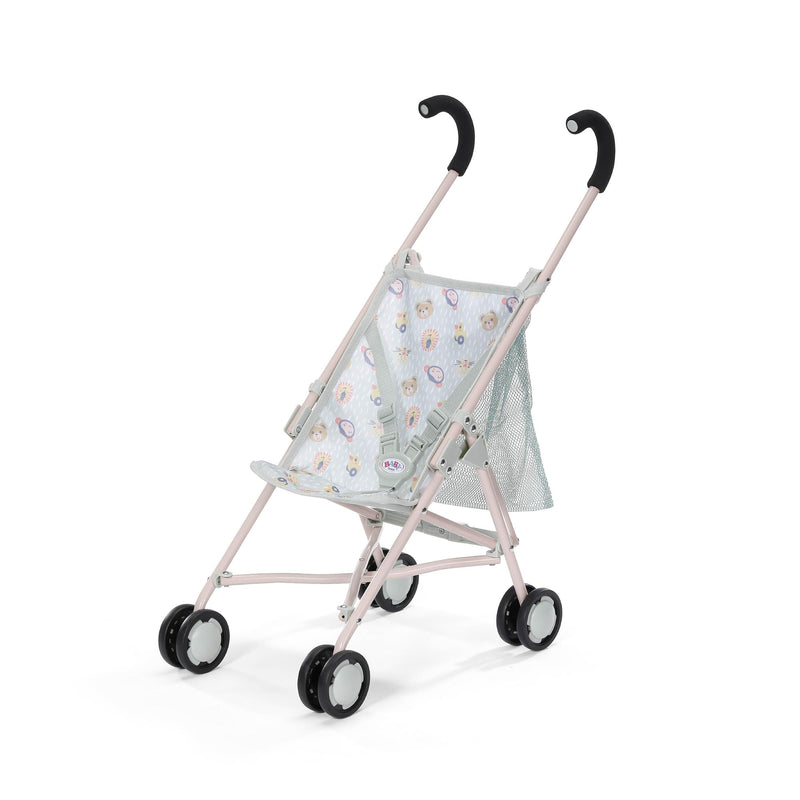 BABY born doll's pram with bag in jungle design with 3-point harness, foldable