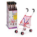 BABY born doll's pram with bag in pink with 3-point harness, foldable