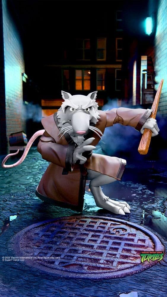 Super7 ULTIMATES! Teenage Mutant Ninja Turtles Splinter - 7" TMNT Action Figure with Accessories - Classic Cartoon Collectibles and Retro Toys