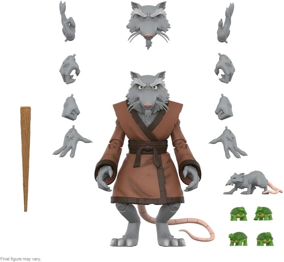 Super7 ULTIMATES! Teenage Mutant Ninja Turtles Splinter - 7" TMNT Action Figure with Accessories - Classic Cartoon Collectibles and Retro Toys