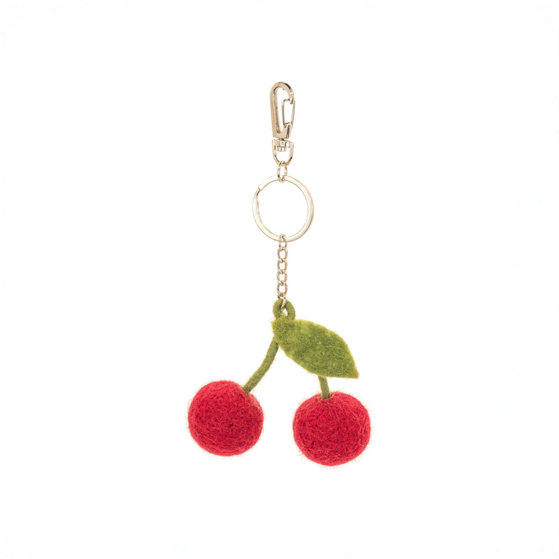 Sass & Belle Cherry Felt Keyring