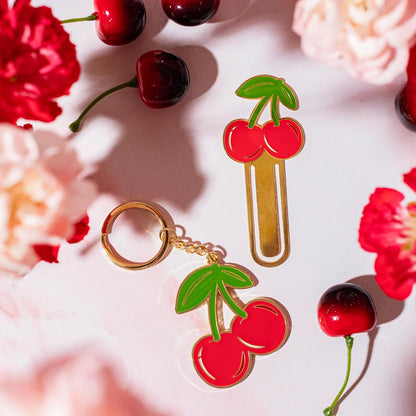 Sass & Belle Cherry Enamel Keyring