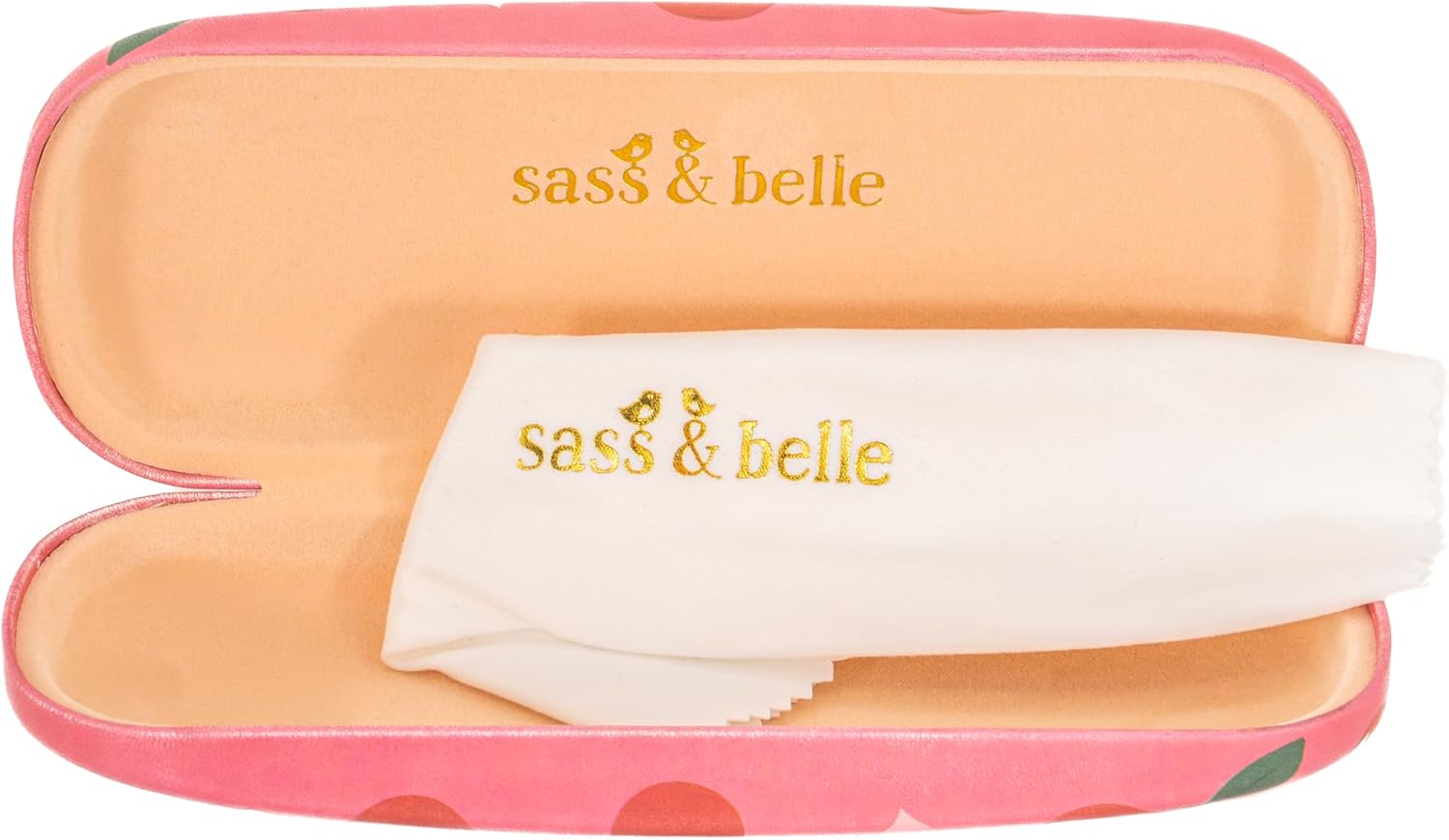 Sass & Belle Cherry Glasses Case – Hard Protective Spectacles Case for Women, Kids or Men – Quirky Eyewear Holder for Sunglasses or Glasses – Fun Sass and Belle Accessory