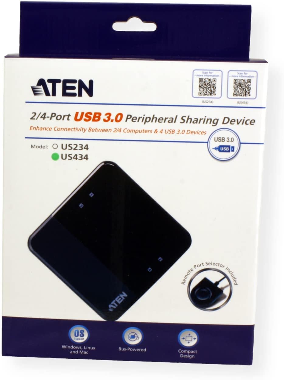 ATEN 4 x 4 USB 3.1 Gen1 Peripheral Sharing Switch UK