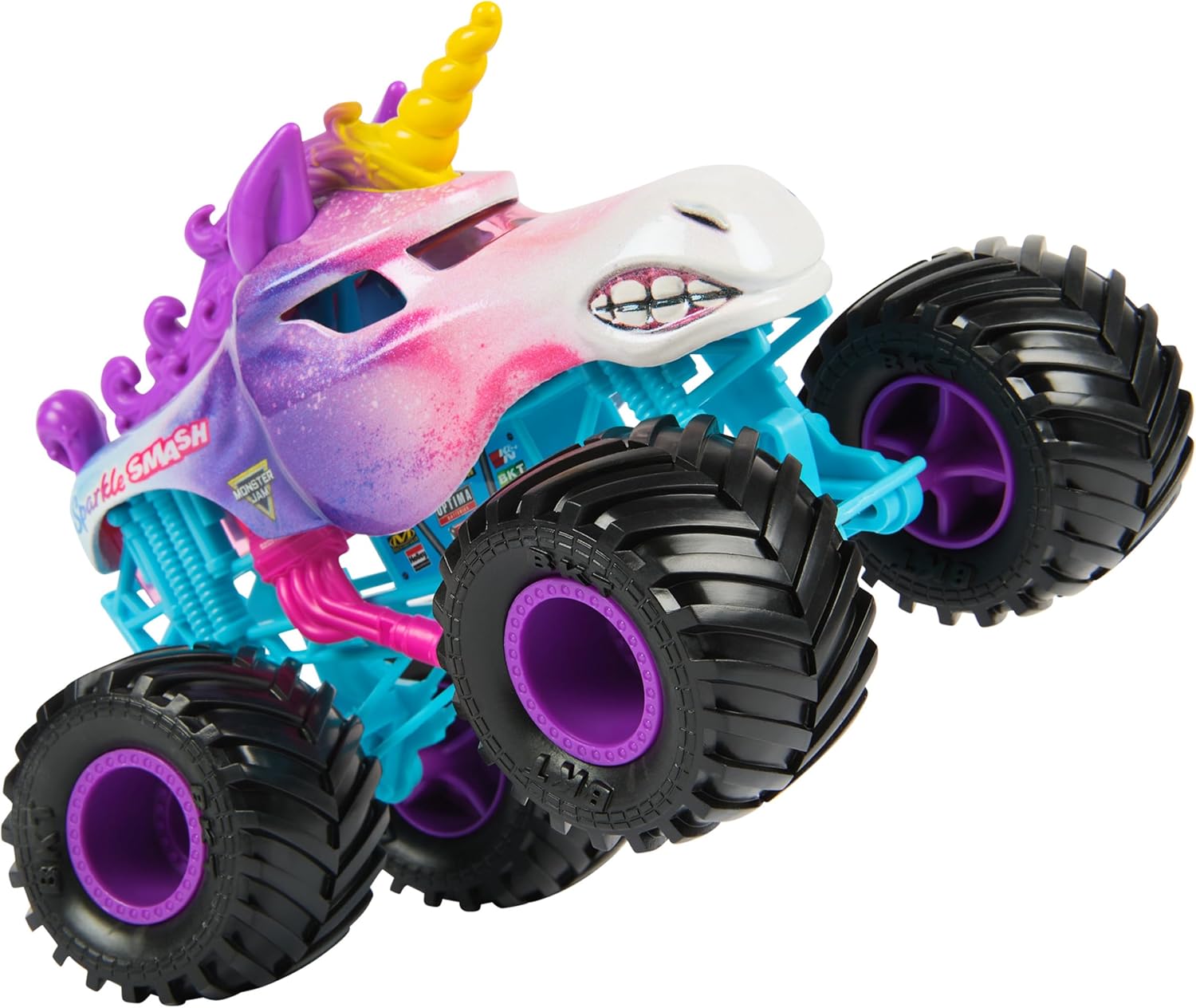 Monster Jam, Officiële Sparkle Smash Monster Truck Die-Cast 1:24 schaal speelgoed voor jongens en meisjes vanaf 3 jaar
