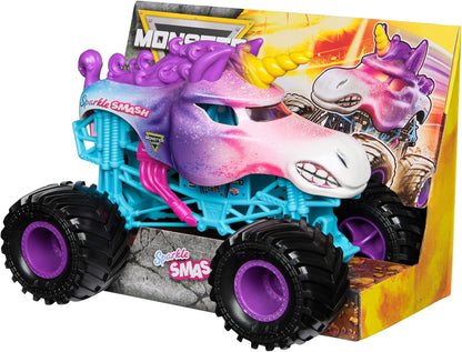 Monster Jam, Officiële Sparkle Smash Monster Truck Die-Cast 1:24 schaal speelgoed voor jongens en meisjes vanaf 3 jaar