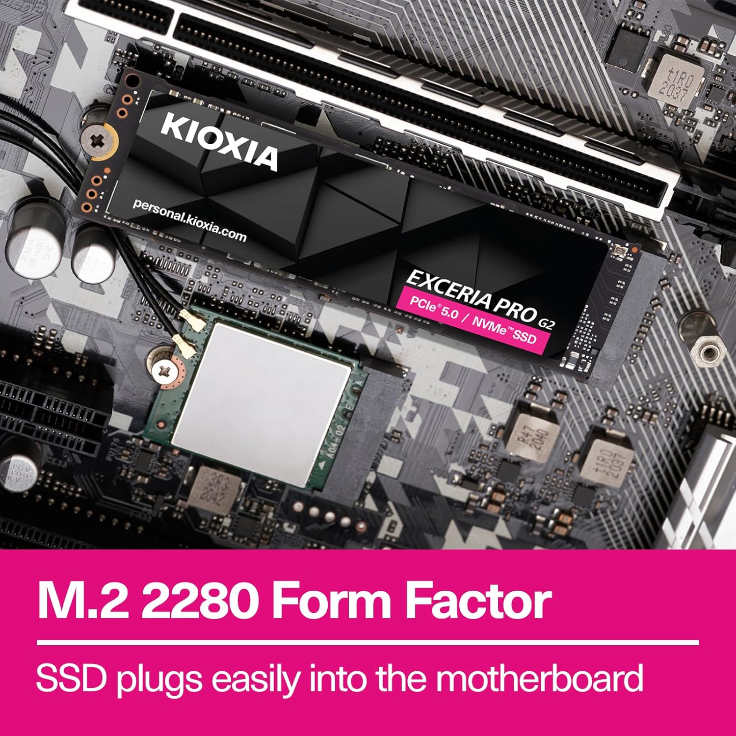 KIOXIA EXCERIA PRO G2 – 2TB M.2 2280 NVMe SSD – PCIe 5.0, up to 14,900/13,400 MB/s Read/Write – High-Speed Internal Drive for Notebook & Desktop PC, Professional Gaming, Content Creation