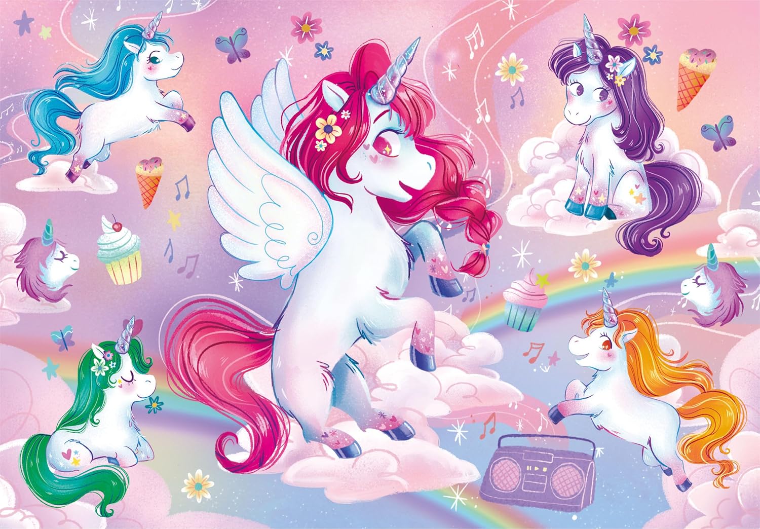 Clementoni Jolly Unicorn Kinder Puzzle 24 Maxi Teile - Puzzle 62 x 42 cm für Kinder ab 3 Jahre - Geschicklichkeitsspiel von Clementoni 28525