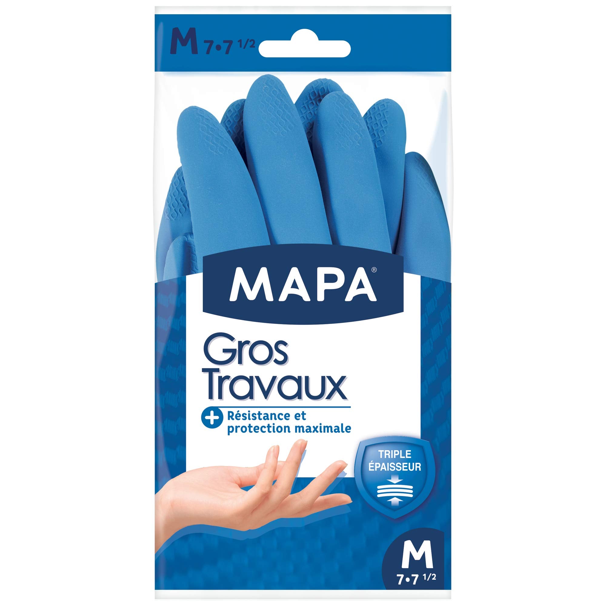 Mapa - Heavy Duty - Household Gloves Textile Lining And Triple Thickness - Ideal For Heavy Duty Interior Work - 1 Pair -