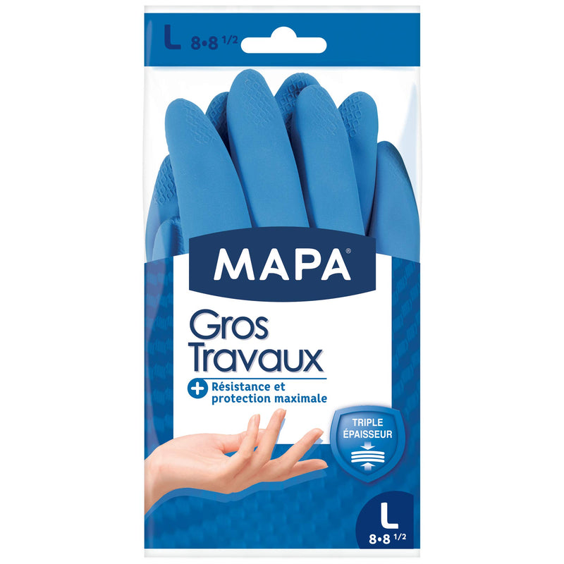 Mapa - Heavy Duty - Household Gloves Textile Lining And Triple Thickness - Ideal For Heavy Duty Interior Work - 1 Pair -