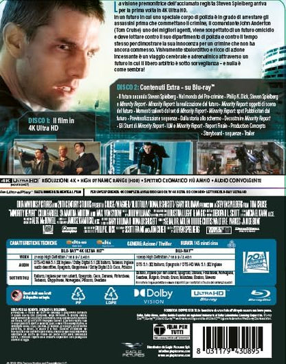Blu-Ray Minority Report (Steelbook) (4K Ultra Hd+Blu-Ray Hd