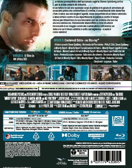 Minority Report - 4K Steelbook (Bd 4K + Bd Hd), Blu-Ray Minority Report (Steelbook) (4K Ultra Hd+Blu-Ray Hd)