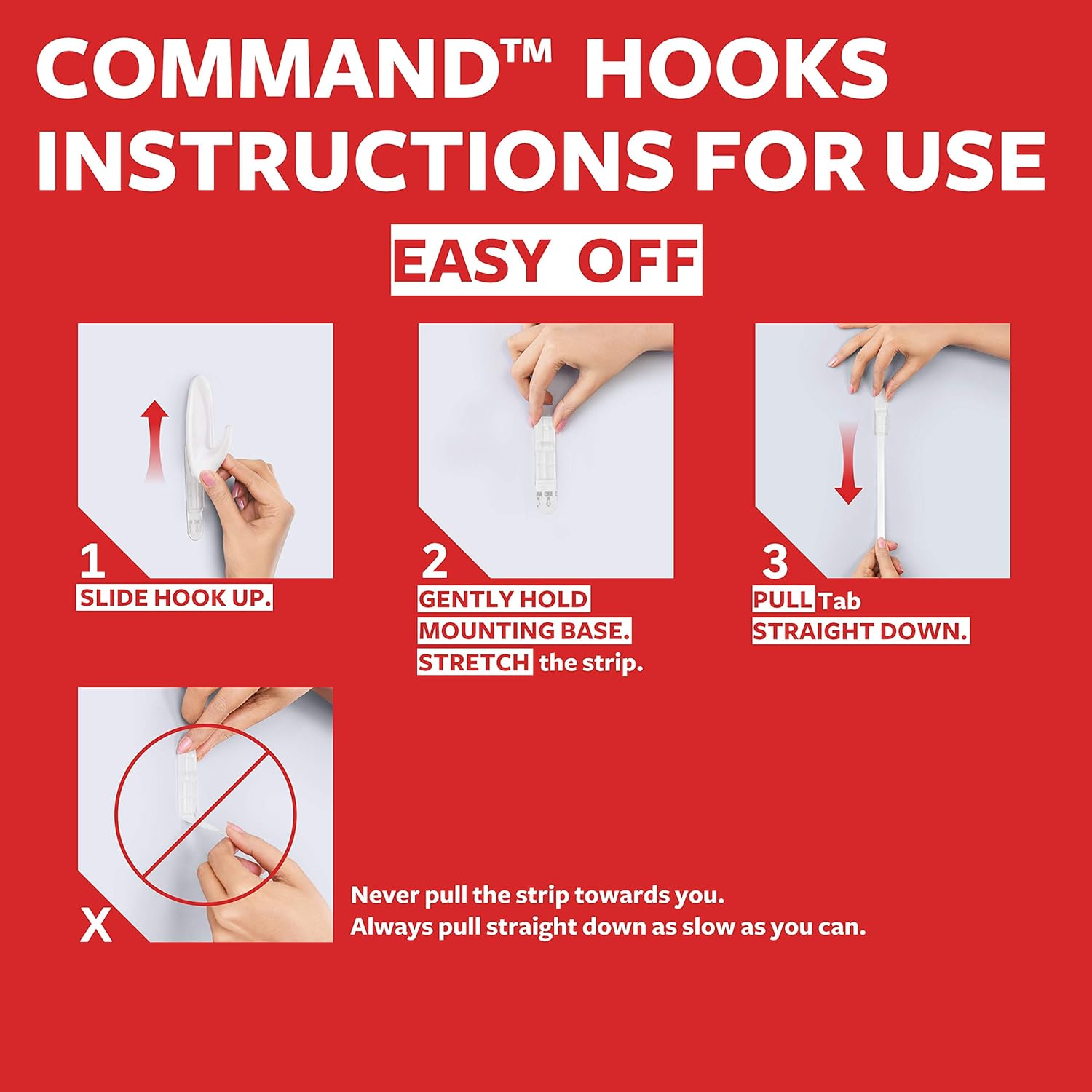 Command Large Utility Hook, Pack of 1 Hook and 2 Adhesive Strips, White - Damage Free Hanging - Holds up to 2.2kg