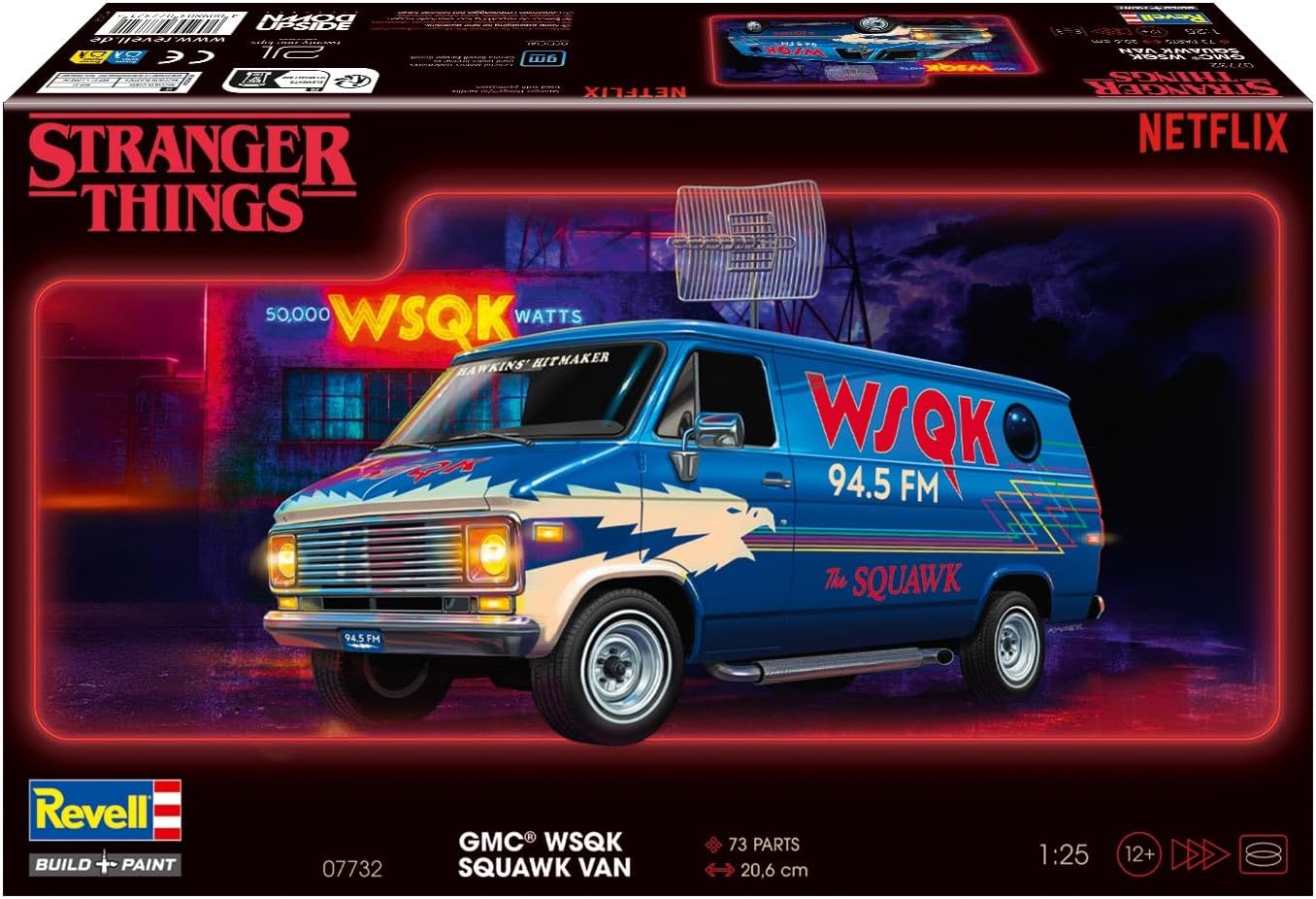 Revell 07732 "Stranger Things GMC WSQK Squawk Van 1:25 Scale - Unbuilt/Unpainted Plastic Model Kit