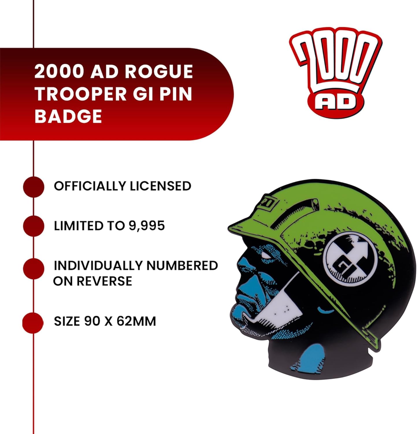 2000 AD Rogue Trooper GI Enamel Pin Badge - Numbered Collector's Edition