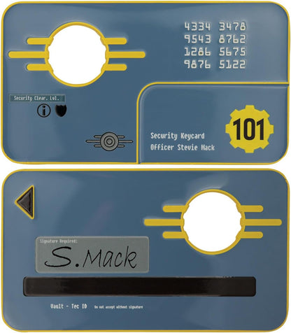 FaNaTtik Fallout 3 Vault 101 Security Keycard Metal Replica – Limited Edition, Numbered Collectible (5000