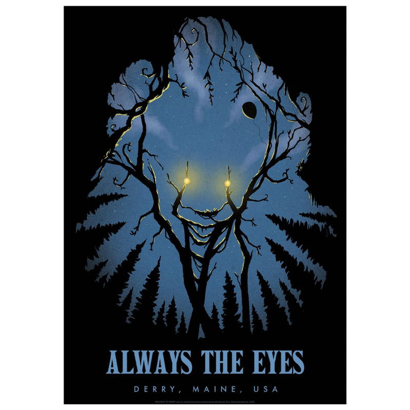IT: Welcome to Derry Limited Edition A3 Art Print – Pennywise Negative Space Artwork - Hand-Numbered Collectible - Officially Licensed Horror Memorabilia