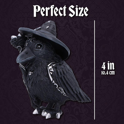 Nemesis Now Eliwing Collectible Cult Cuties Figurine 10.4cm – Gothic Fantasy Raven Statue with Witch Hat, Dark Fantasy Decor & Mystical Display Piece