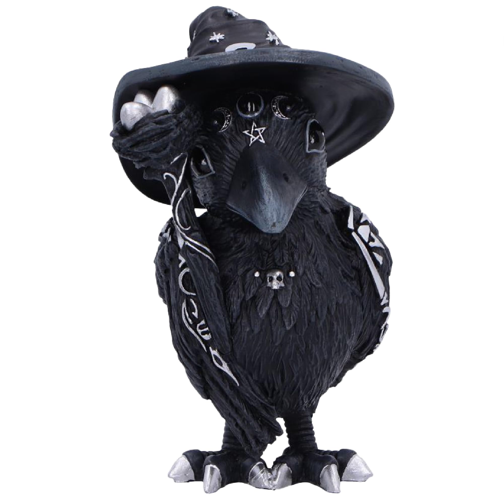 Nemesis Now Eliwing Collectible Cult Cuties Figurine 10.4cm – Gothic Fantasy Raven Statue with Witch Hat, Dark Fantasy Decor & Mystical Display Piece