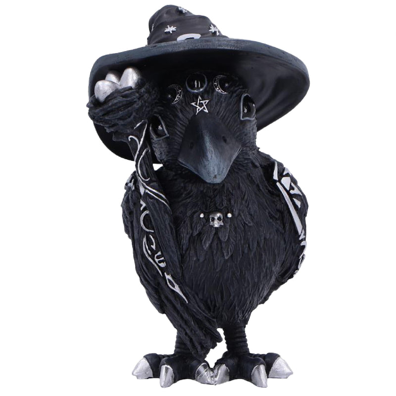 Nemesis Now Eliwing Collectible Cult Cuties Figurine 10.4cm – Gothic Fantasy Raven Statue with Witch Hat, Dark Fantasy Decor & Mystical Display Piece