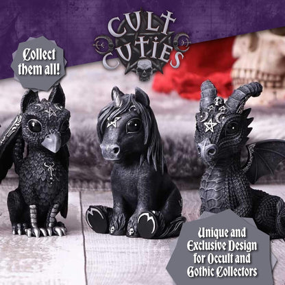 Nemesis Now Eliwing Collectible Cult Cuties Figurine 10.4cm – Gothic Fantasy Raven Statue with Witch Hat, Dark Fantasy Decor & Mystical Display Piece