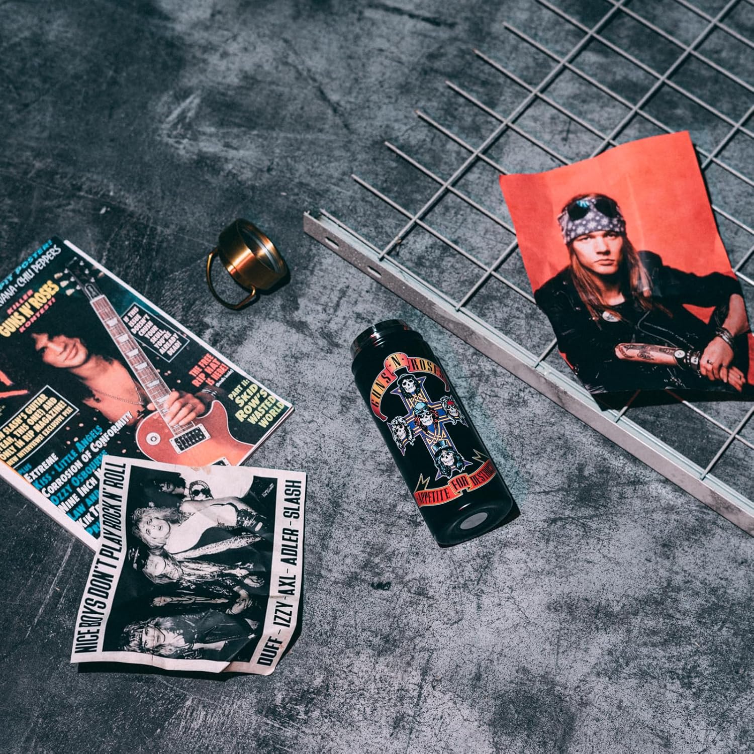 Grupo Erik Borraccia Termica Guns n Roses - Borraccia Acciaio Inox 550 ml per Bambini, Scuola, Palestra o Attività Sportive con Doppia Parete | Water Bottle: Regalo Rock