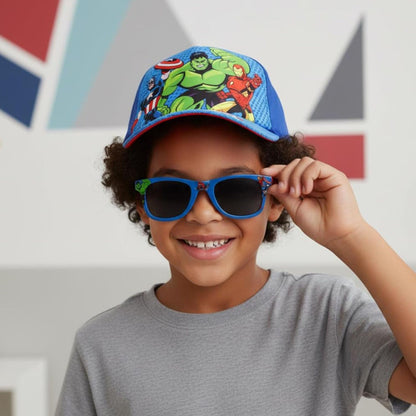 CERDÁ LIFE'S LITTLE MOMENTS Avengers Boys Sunglasses and Baseball Cap Hat Set for UV Protection, Summer Accessories, Travel, Holiday
