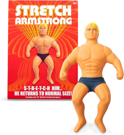 Stretch Armstrong Basic Fun Retro Action Figure – Large 10-Inch Super Stretchy Toy – Vintage Throwback for Kids & Collectors Ages 5+