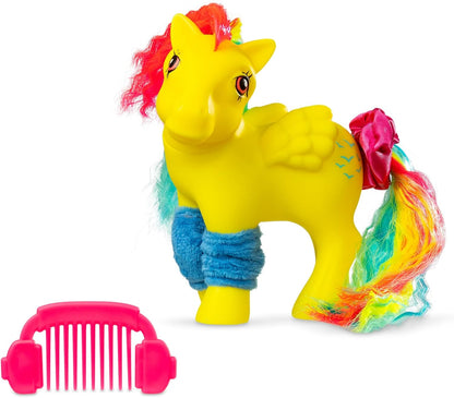 Basic Fun My Little Pony Totally Rad Skydancer – Retro 80s Neon Pony with Brushable Hair & Comb – Collectible Toy for Kids & Fans Ages 3+