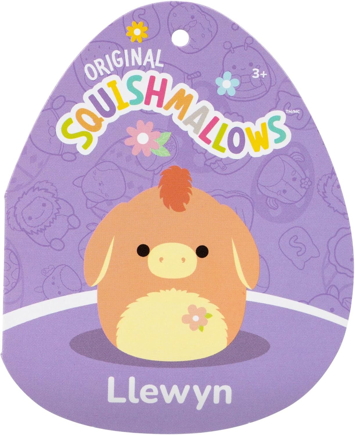 Squishmallows Original 7.5-Inch Llewyn the Peach Donkey - Easter Plush