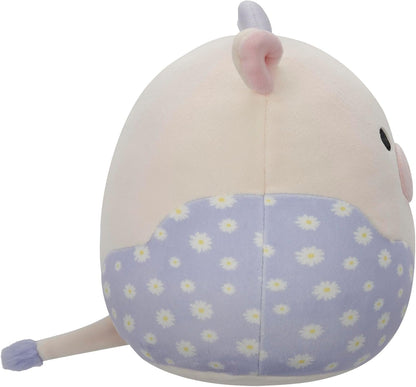 Original Squishmallows 7.5-Inch Liesel the Lavender Floral Print Cow - Easter Plush