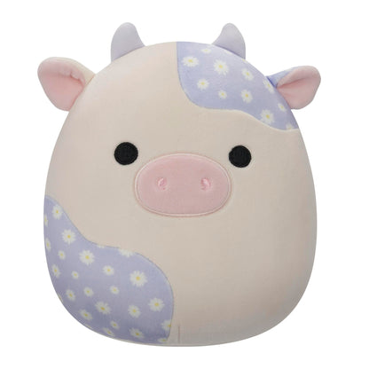 Original Squishmallows 7.5-Inch Liesel the Lavender Floral Print Cow - Easter Plush