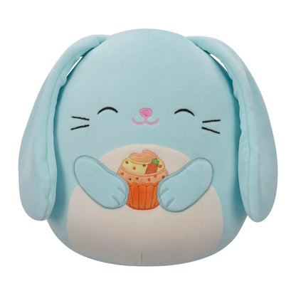 Squishmallows Original 7.5-Inch Buttons the Blue Bunny Holding Carrot Cupcake - Easter Plush