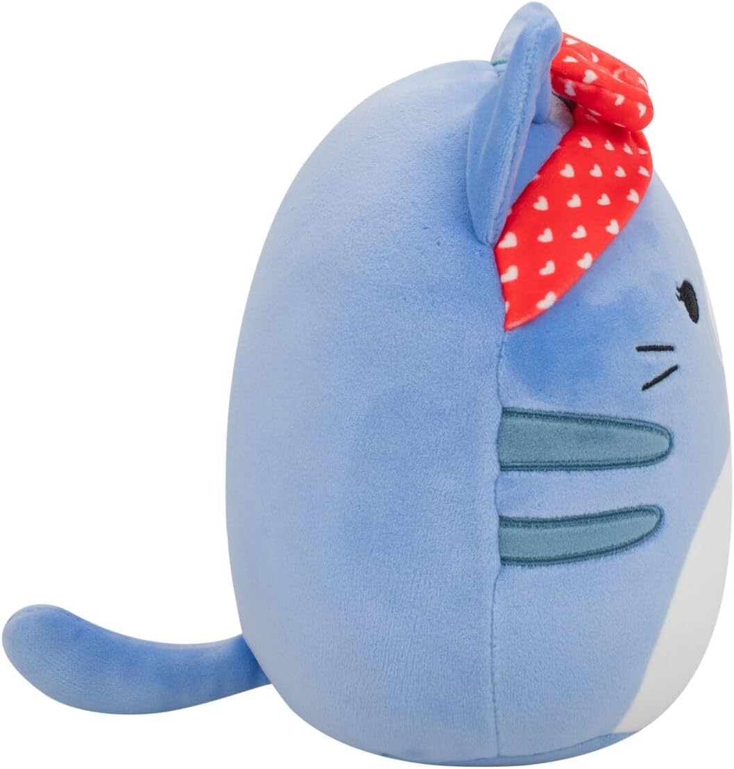Squishmallows Original 7.5-Inch Carizma the Blue Tabby Cat - Valentine's Plush