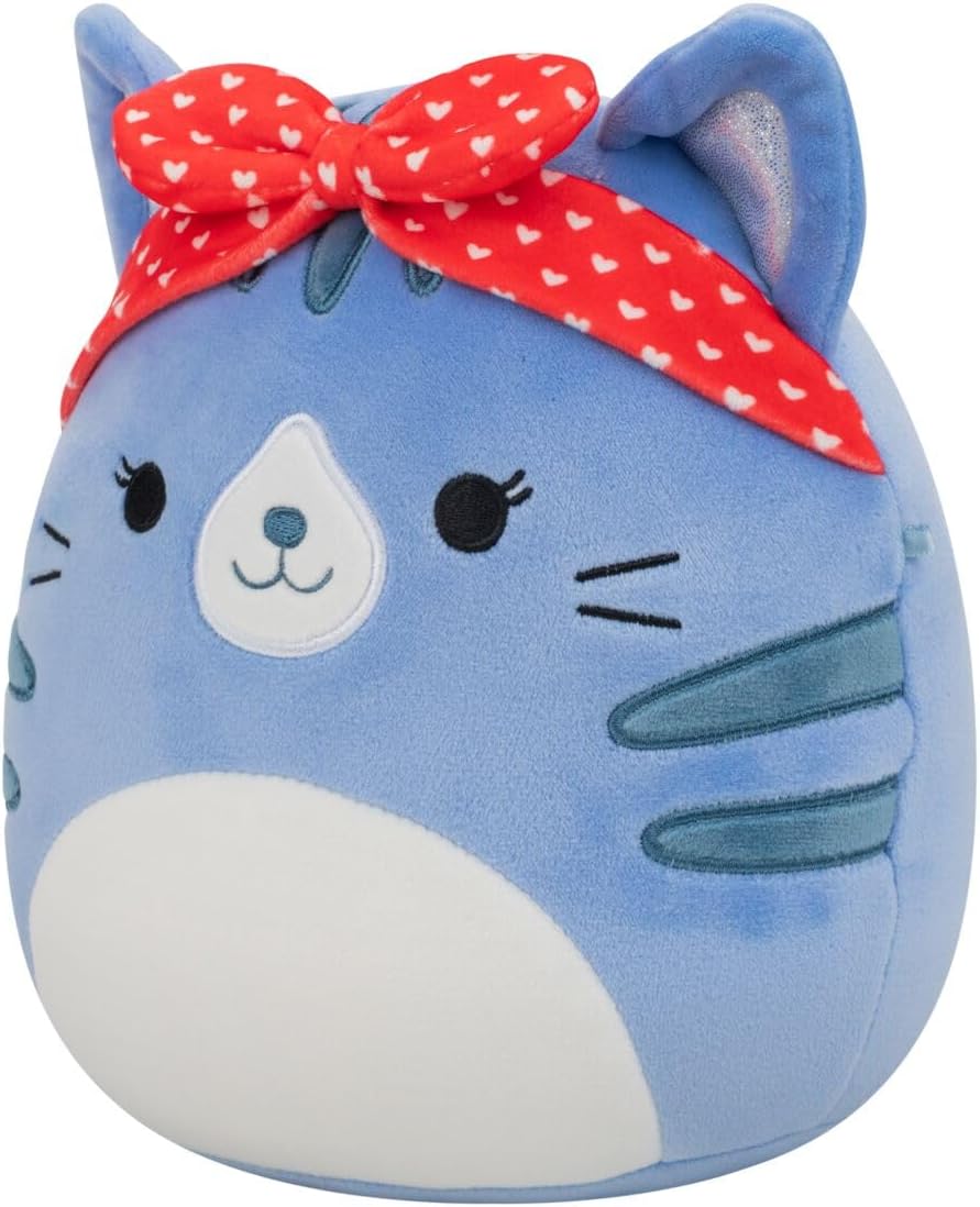 Squishmallows Original 7.5-Inch Carizma the Blue Tabby Cat - Valentine's Plush