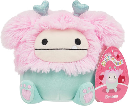 Squishmallows Original 7.5-Inch Bessem the Bigfoot with Heart Headband - Valentine's Plush