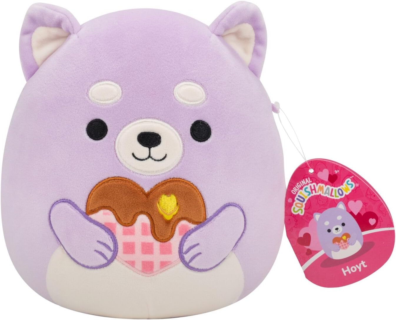 Squishmallows Original 7.5-Inch Hoyt the Lavender Shiba Inu - Valentine's Plush