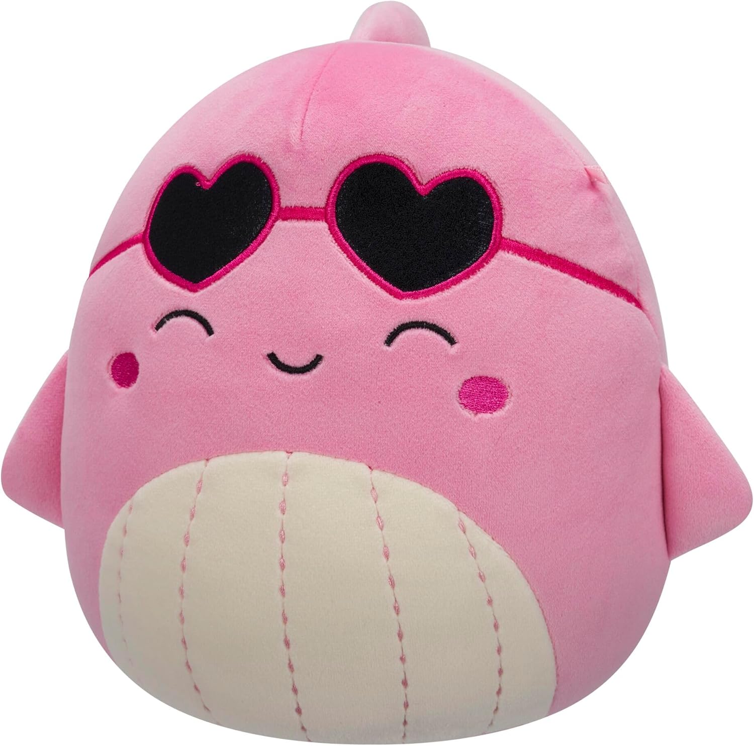 Squishmallows Original 7.5-Inch Val the Pink Whale with Heart Sunglasses - Valentine's Plush