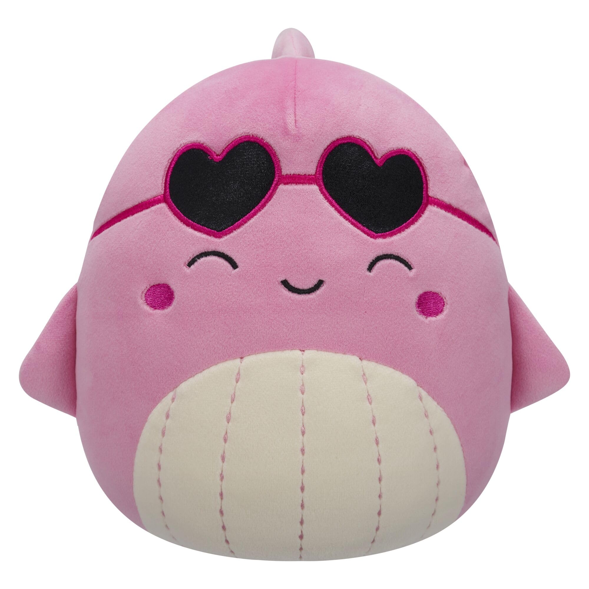 Squishmallows Original 7.5-Inch Val the Pink Whale with Heart Sunglasses - Valentine's Plush