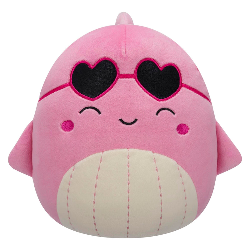 Squishmallows Original 7.5-Inch Val the Pink Whale with Heart Sunglasses - Valentine's Plush